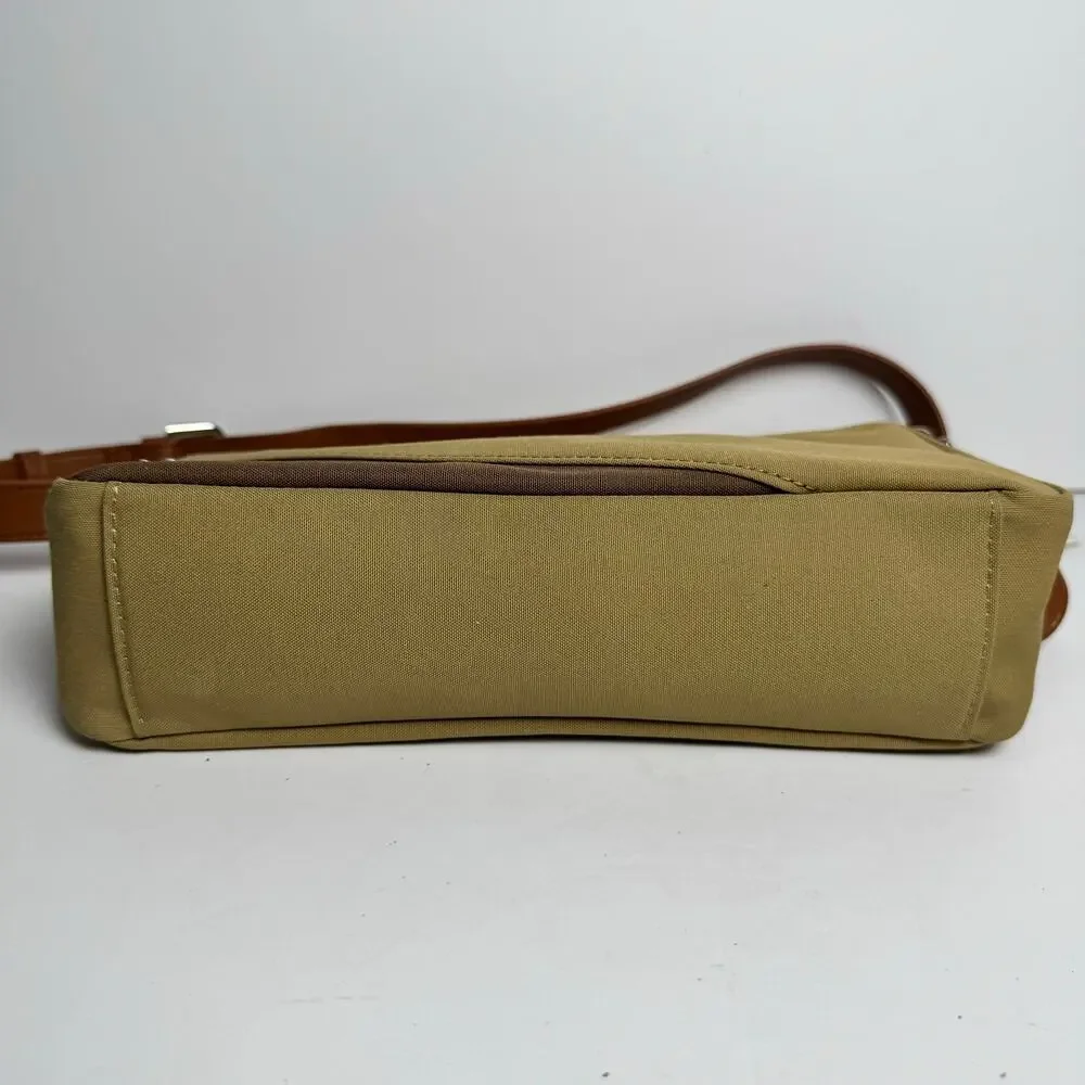 tomtoc Canvas Crossbody Shoulder Messenger Bag Khaki Brown Tablet Travel Case